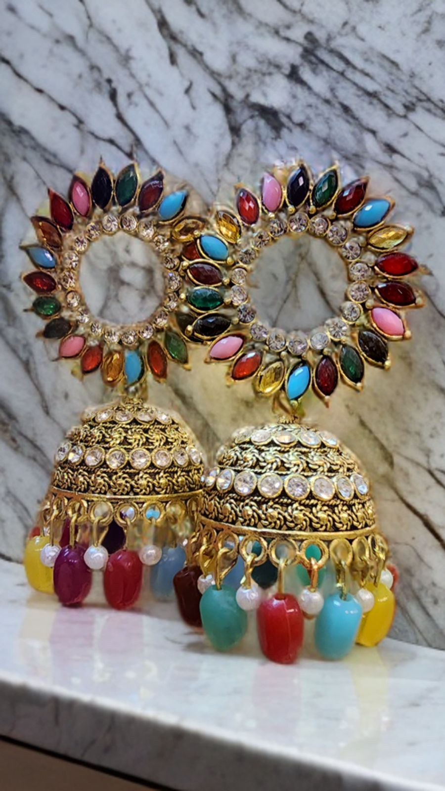 Indian Jhumkay - Colorful Delight